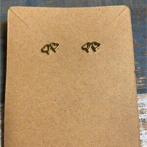 Gold Heart-Shaped Stud Earrings For Women